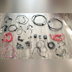 Chargers + cables + earphones + adapters